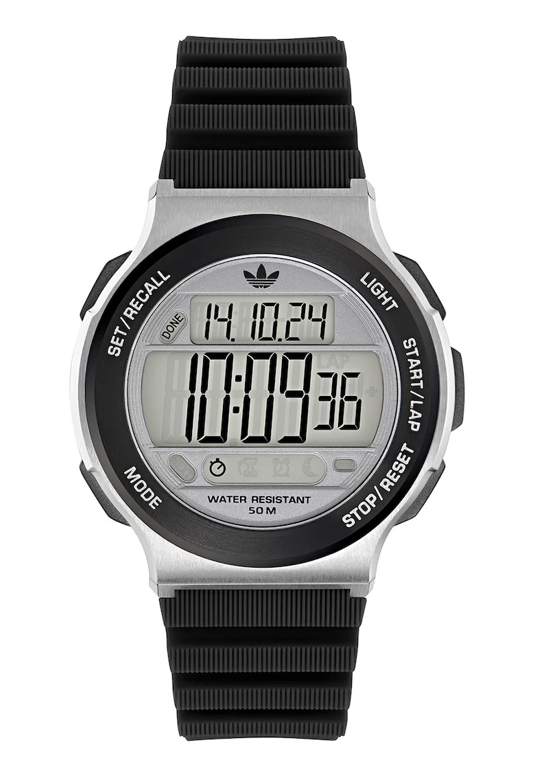 Ceas digital unisex cu curea din silicon, Negru