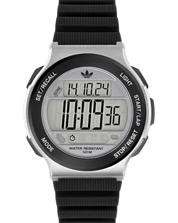 Ceas digital unisex cu curea din silicon, Negru
