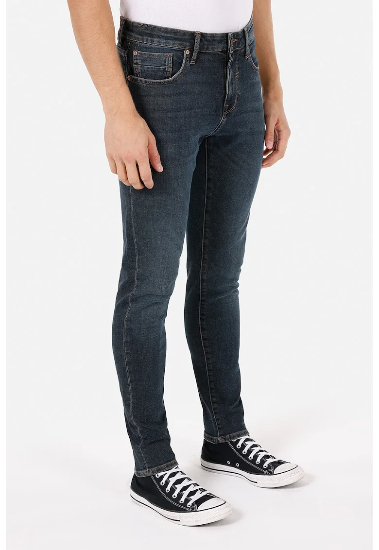 Blugi skinny cu talie medie, Albastru