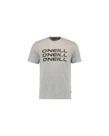 Tricou regular fit cu imprimeu logo Triple, Gri
