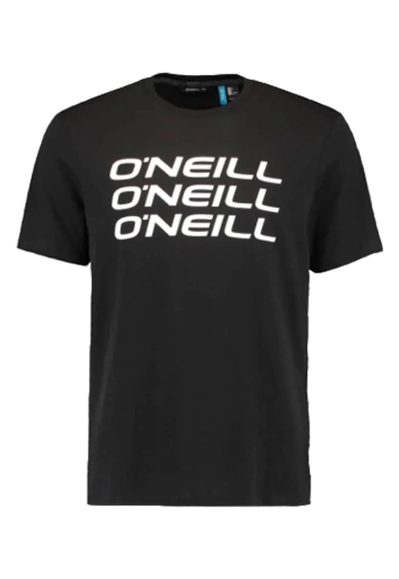 Tricou regular fit cu imprimeu logo Triple, Negru