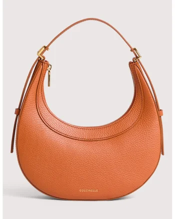 Geanta de piele cu forma de semiluna Whisper, Portocaliu mandarina