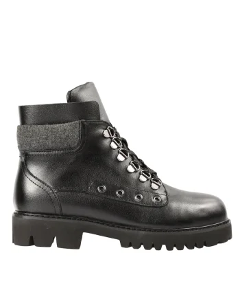 Ghete casual, dama,  68-556-16 negru, piele naturala, Negru