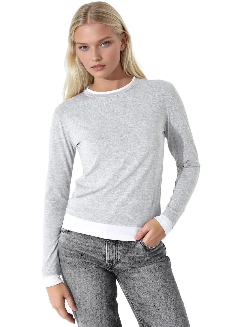 Bluza dama,  Jerseu, Gri deschis