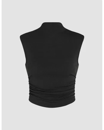 Top  guler inalt, negru, Negru