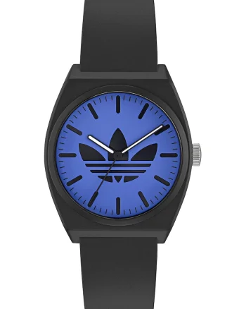 Ceas analog unisex cu logo Project Two, Argintiu/Gri inchis