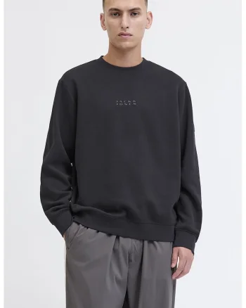 Bluza de trening lunga cu decolteu la baza gatului, Negru