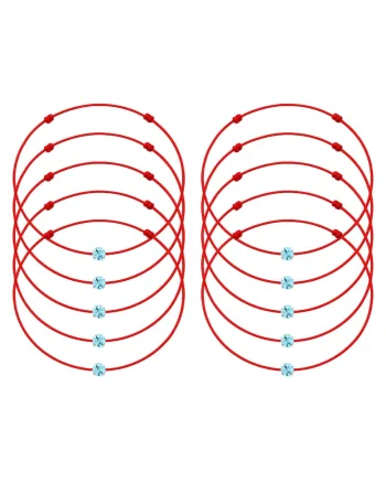 Set de bratari martisor cu cristal Preciosa - 10 bucati, Albastru marin