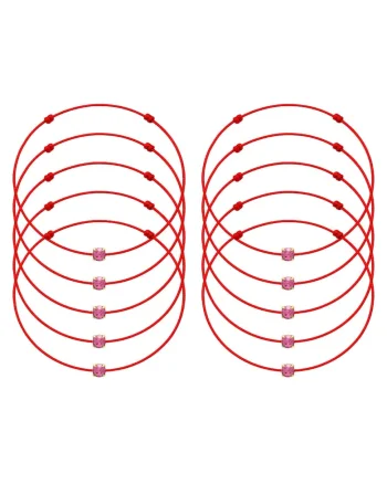 Set de bratari martisor cu cristal Preciosa - 10 bucati, Roz