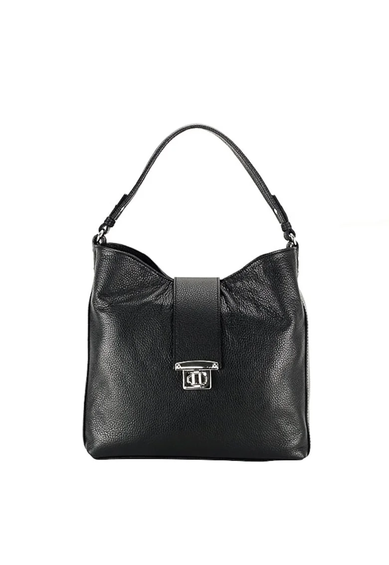 Geanta gri din piele naturala 8963 124 11420, Negru