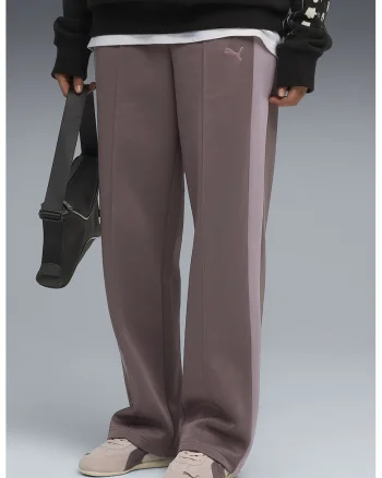 Pantaloni de trening drepti T7 Always On, Roz somon/Roz inchis