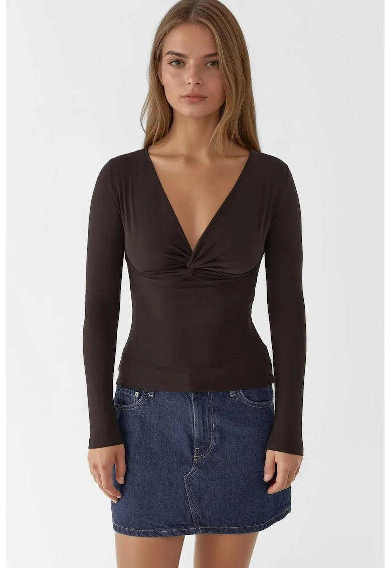 Bluza dama,  Maro inchis, Jerseu