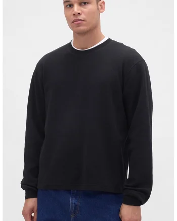 Bluza regular fit texturata, Negru