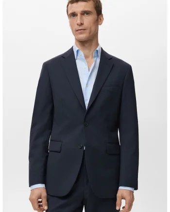 Sacou slim-fit din lana, Bleumarin