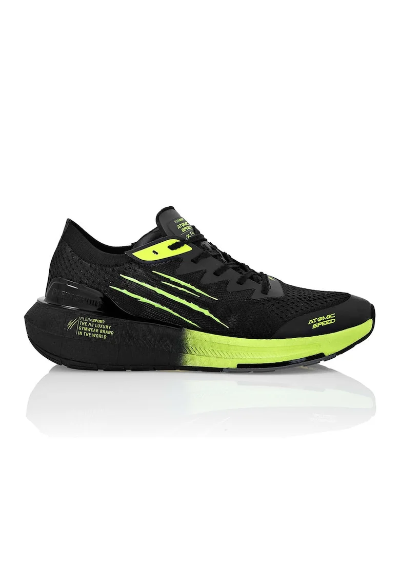 Pantofi sport cu plasa Atomic Speed, Negru/Verde lime