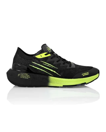 Pantofi sport cu plasa Atomic Speed, Negru/Verde lime