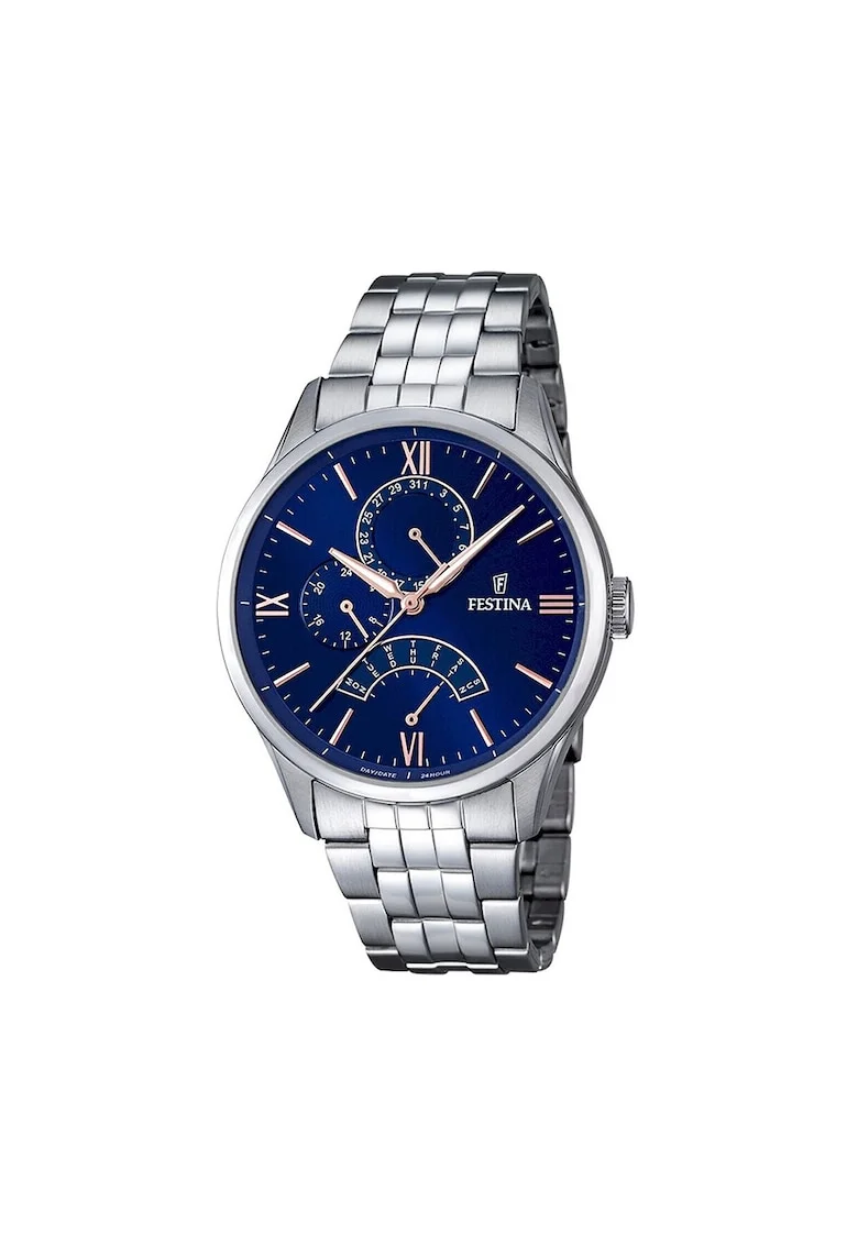 Ceas  - 65987, Argintiu/Bleumarin