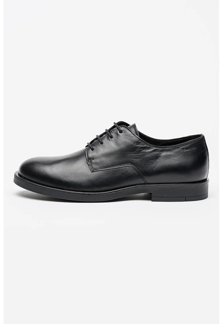 Pantofi uni din piele, Negru