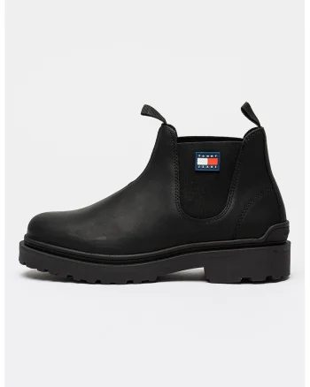 Ghete Chelsea din piele, Negru