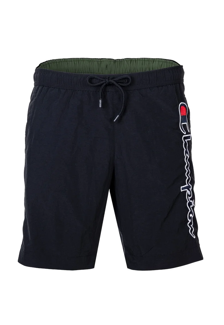 Pantaloni scurti de baie cu logo, Negru