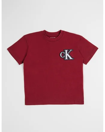 Tricou din bumbac cu aplicatie logo, Visiniu