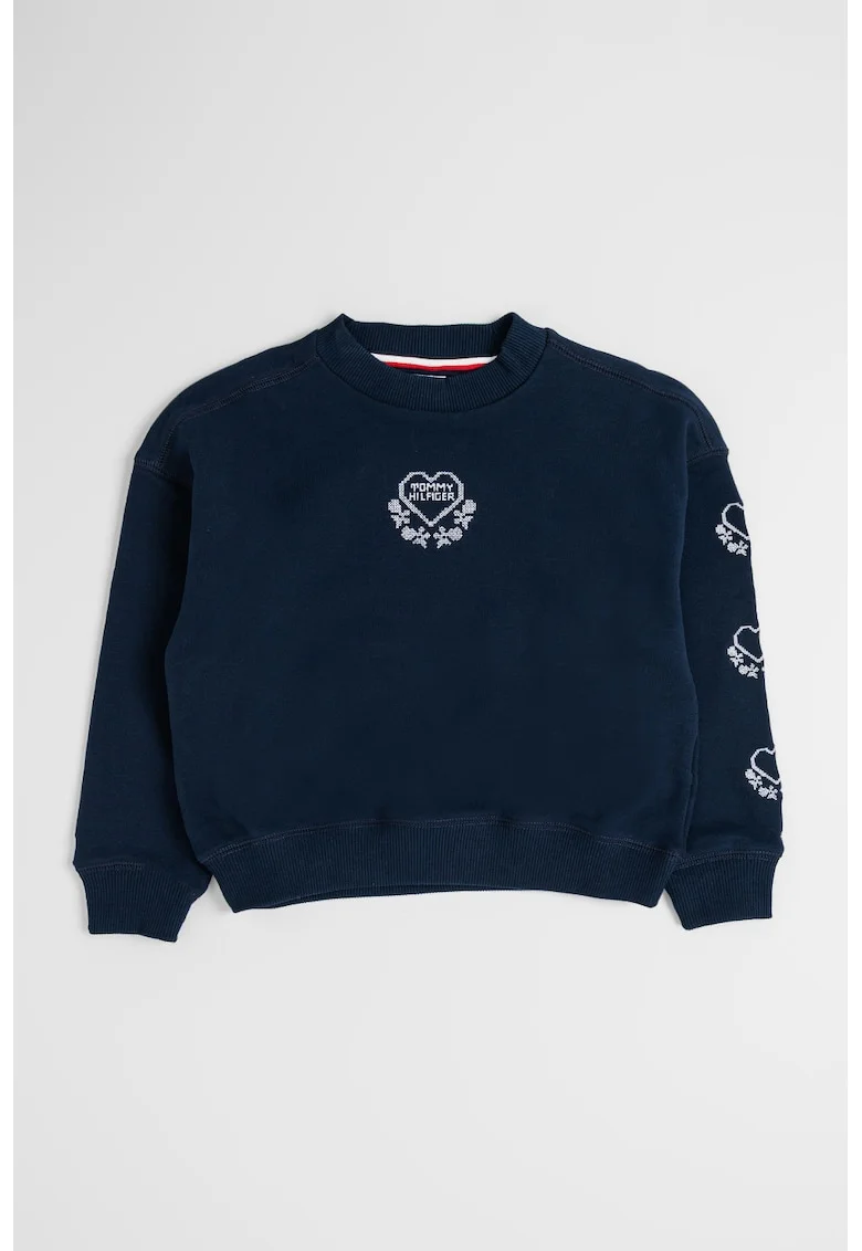 Bluza de trening din amestec de bumbac cu imprimeu, Bleumarin