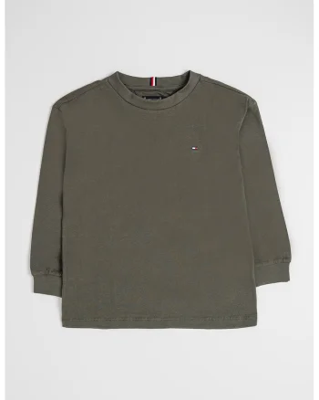 Bluza din bumbac cu detaliu logo, Kaki