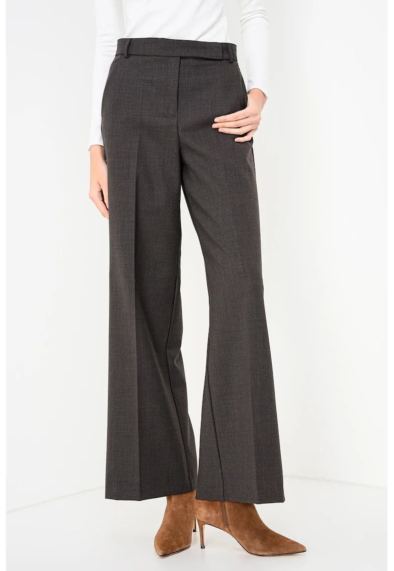 Pantaloni evazati din amestec de lana Vacanze, Gri antracit