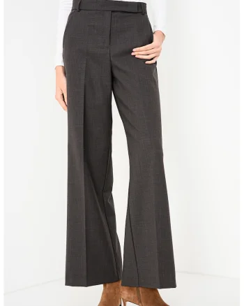 Pantaloni evazati din amestec de lana Vacanze, Gri antracit