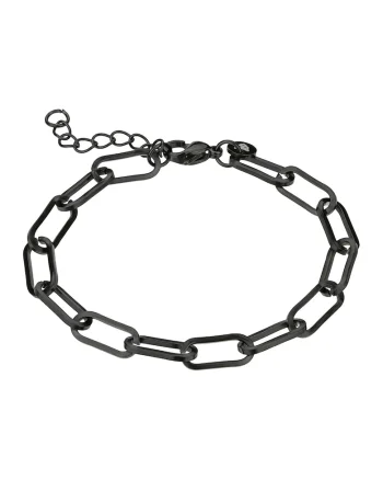 Bratara ajustabila tip lant cu model unisex, Negru