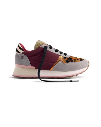 Pantofi sport cu garnituri de piele intoarsa Posen, Visiniu