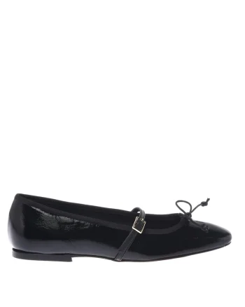 Balerini Mary Jane de piele, Negru