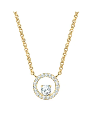 Colier placat cu aur de 14K cu zirconia, Auriu