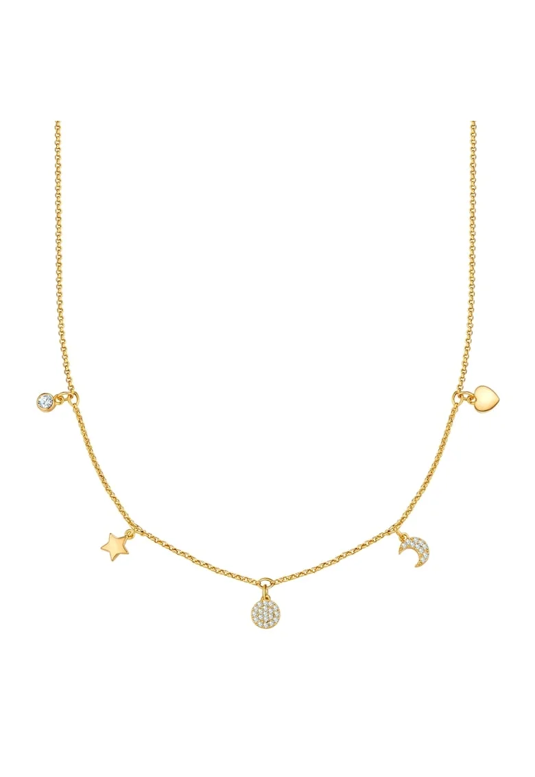 Colier de alama cu zirconia, Auriu
