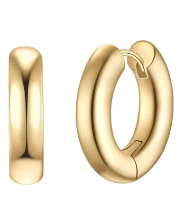 Cercei rotunzi placati cu aur de 14K, Auriu