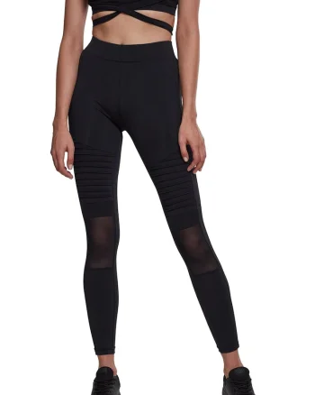 Colanti crop cu segmente din plasa, Negru
