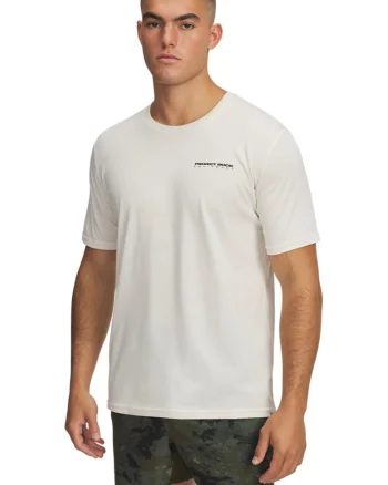 Tricou din amestec de bumbac cu imprimeu, Crem