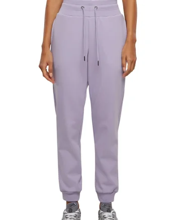 Pantaloni de trening cu snur de ajustare si talie inalta, Lila