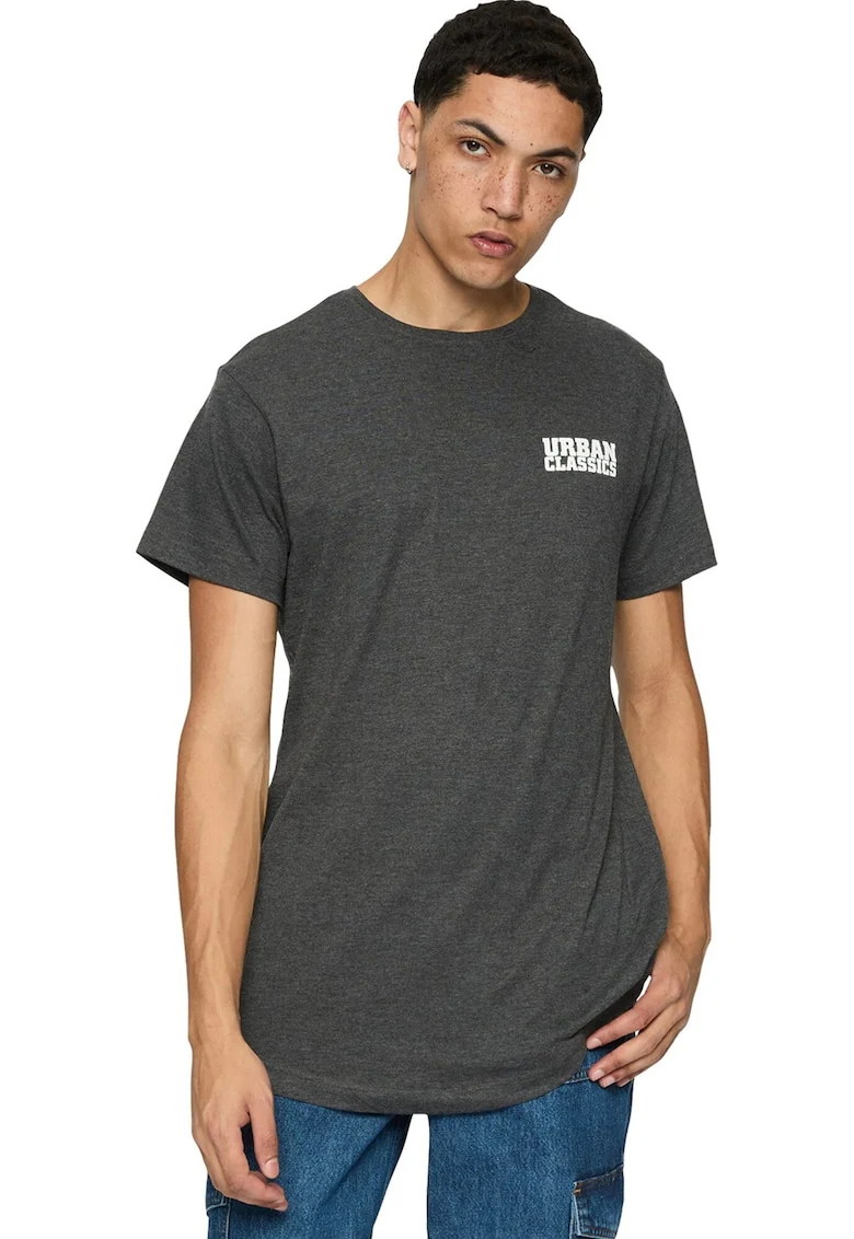Tricou regular fit din bumbac cu logo, Gri carbune