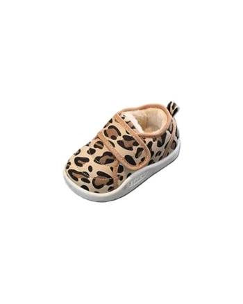 Pantofi  Imblaniti, Model Animal Print, Textil, Fete, Velcro, Multicolor