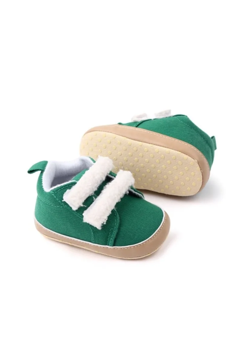 Pantofi  Cu Barete Din Blanita, Casual, Textil, Baieti, Velcro, Verde