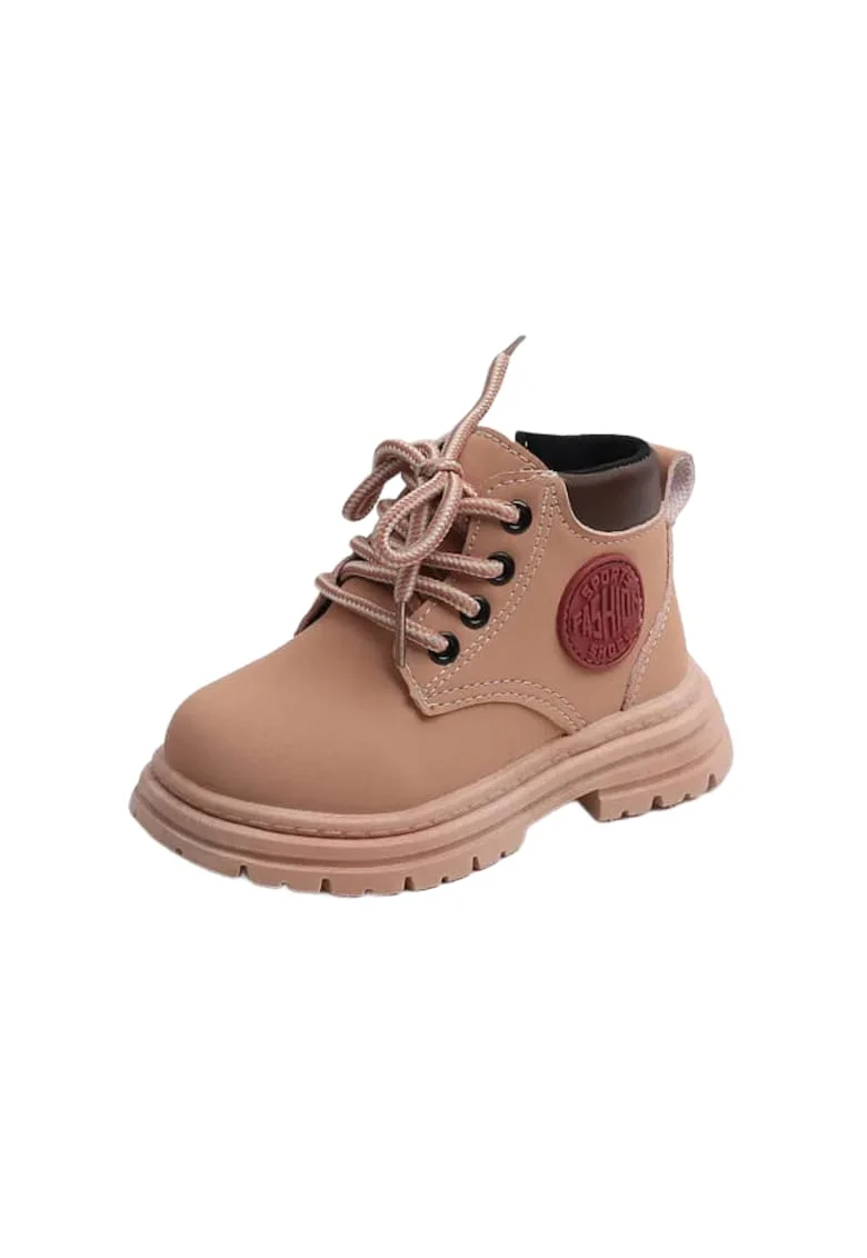 Ghete  Model Fashion, Peste glezna, Piele ecologica, Fete, Fermoar, Siret, Roz somon