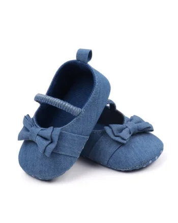 Pantofi  Cu Fundita, Casual, Textil, Fete, Banda Elastica, Albastru