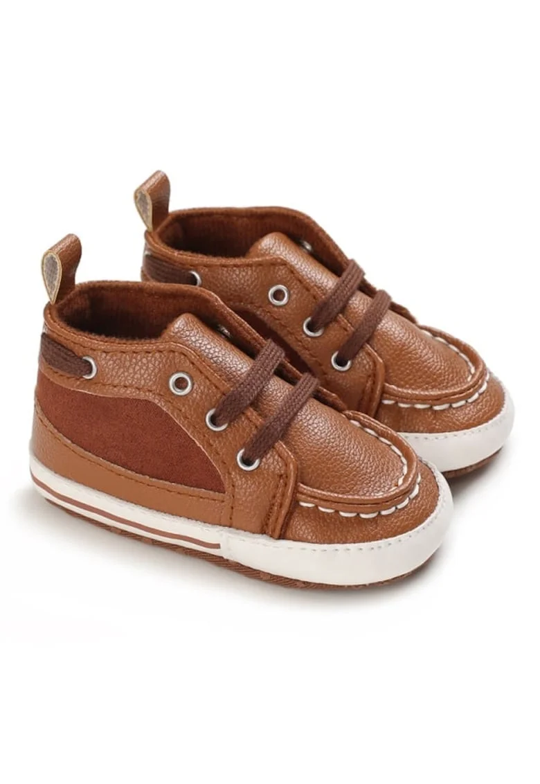 Pantofi  Cu Sireturi, Casual, Piele ecologica, Baieti, Maro
