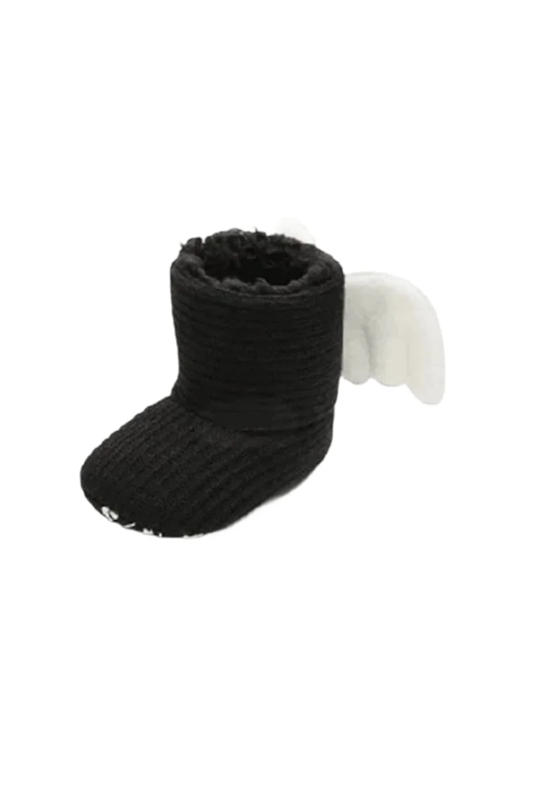 Cizme  Cu Aripioare, Peste glezna, Fete, Velcro, Negru