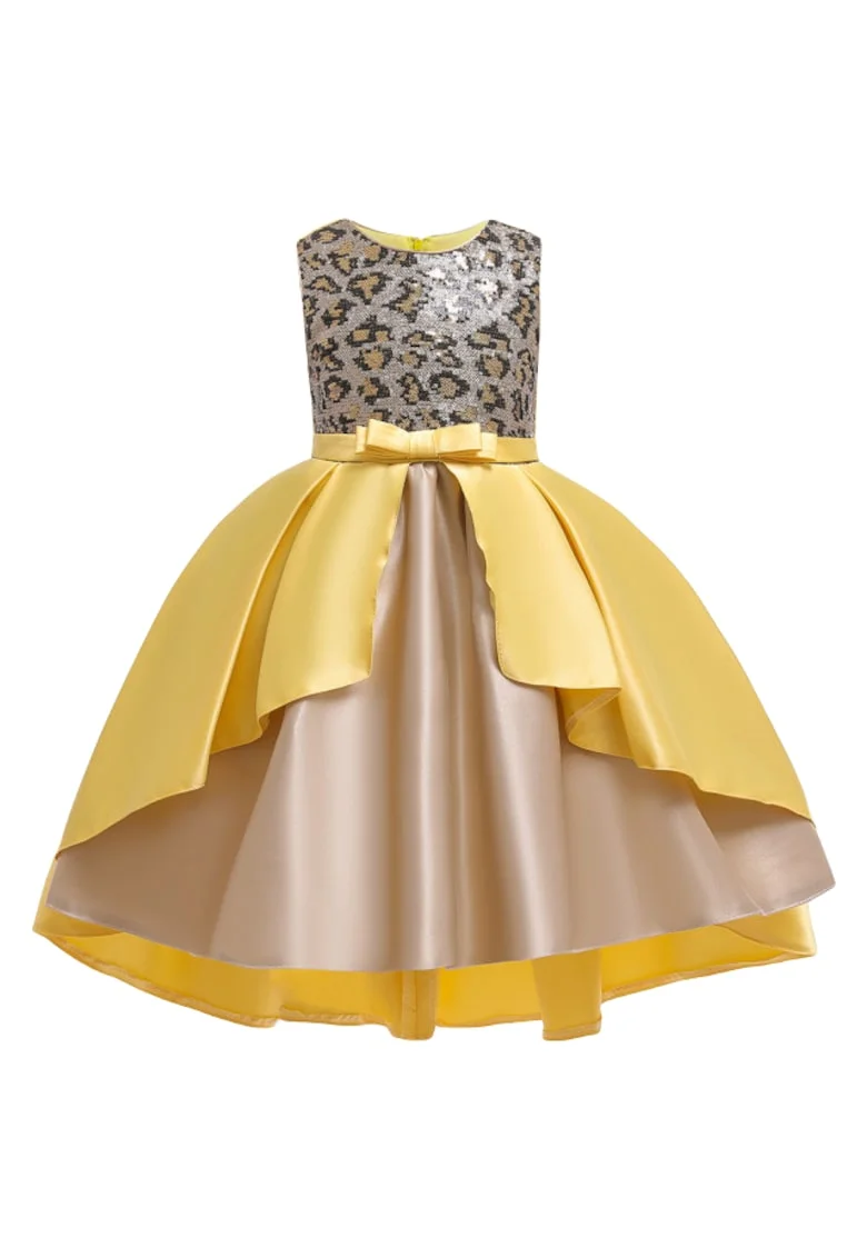 Rochie  - Leopard Sensation, Fara maneca, Galben