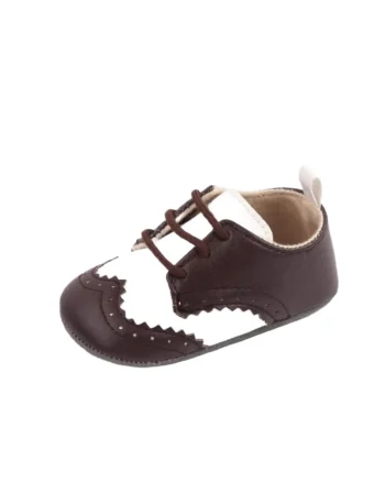 Pantofi  Eleganti, Piele ecologica, Baieti, Alb/Maro
