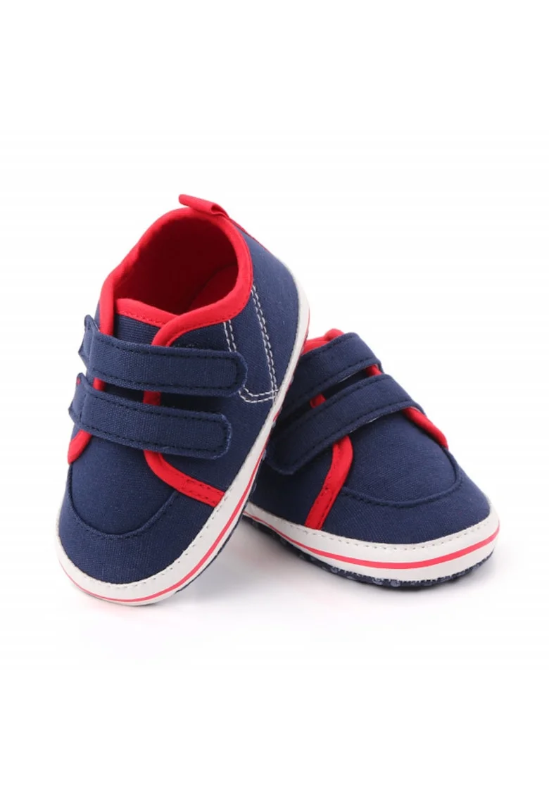 Tenisi  Casual, Textil, Baieti, Velcro, Bleumarin, Rosu, 3-6 luni,