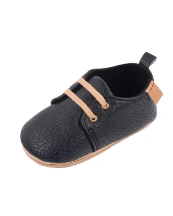 Pantofi  Cu Sireturi, Elegant, Piele ecologica, Baieti, Negru