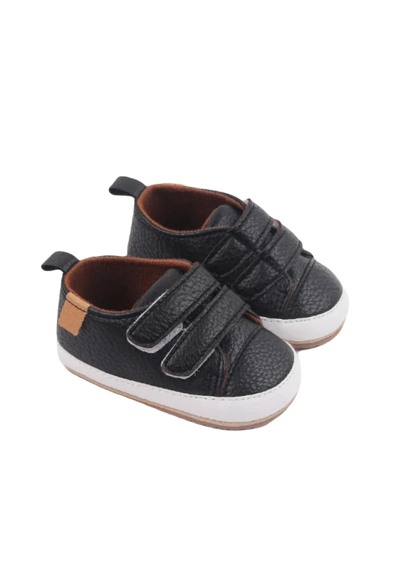 Pantofi  Cu Barete Cu Arici, Piele ecologica, Baieti, Negru